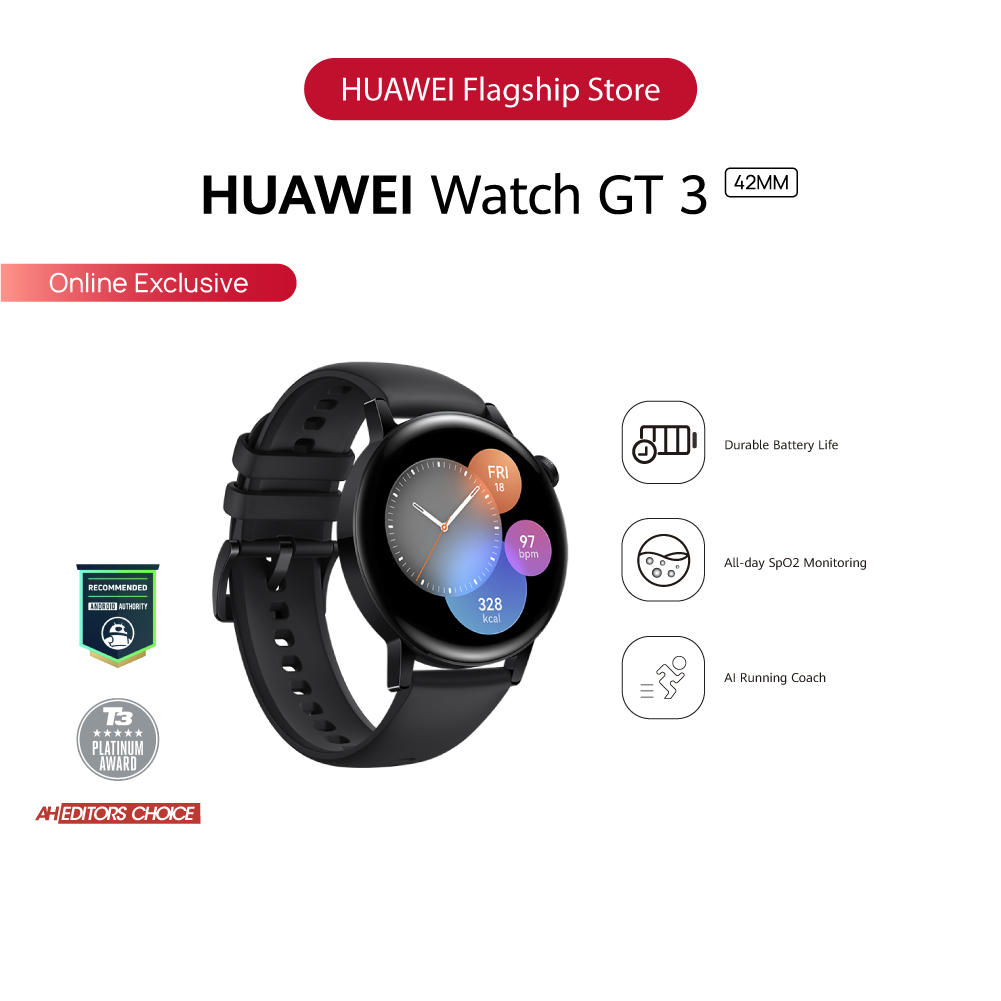 HUAWEI WATCH GT 3 42mm Smartwatch | All-day SpO2 Monitoring | AI Running Coach | 7-Day Battery Life