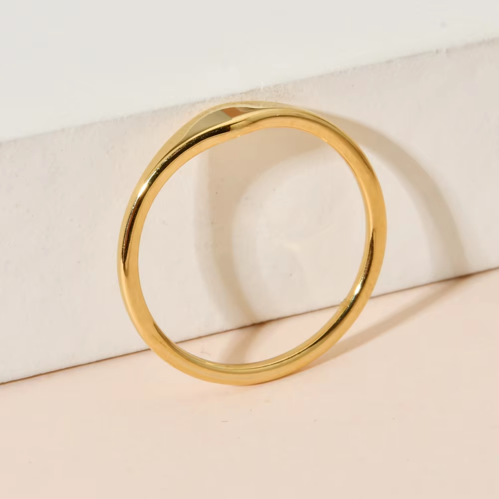 ZMZY New Simple Geometry Women Girls Stainless Steel Rings Finger Gold Color Ring Irregular High Quality Wedding Band Party Gift