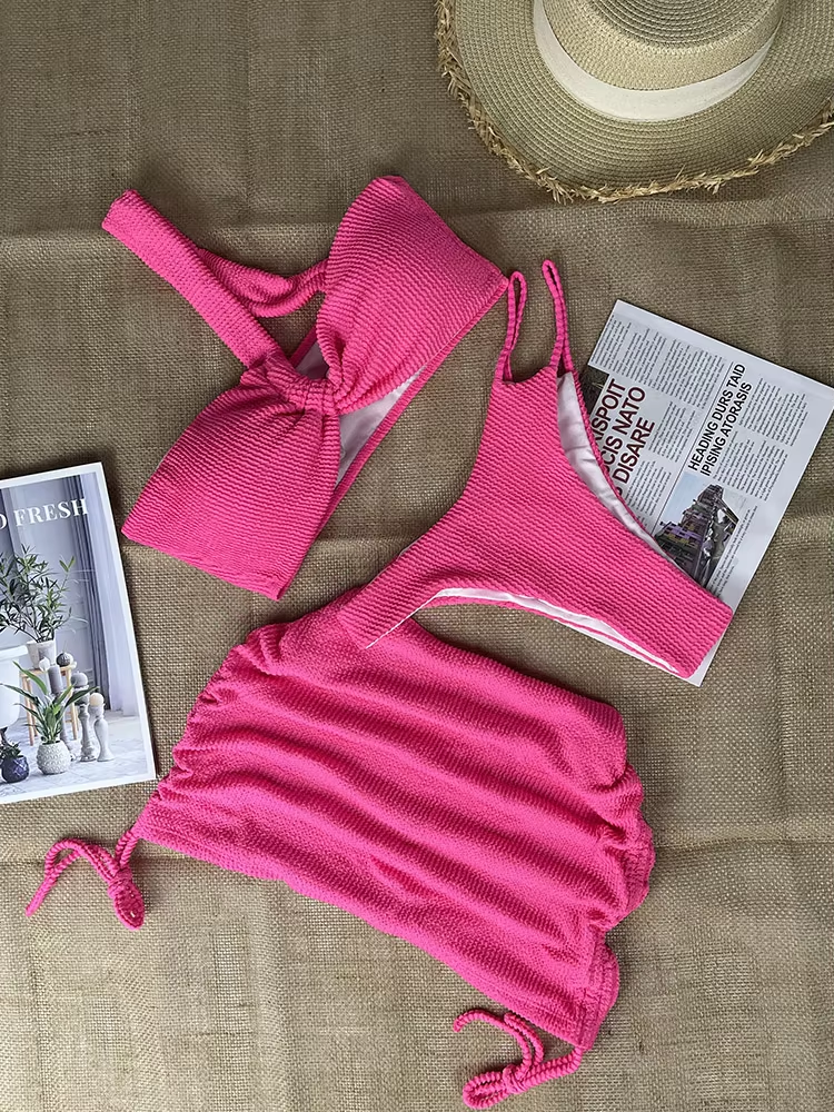 Sexy 3pieces Micro Bikini 2025 Women Swimsuit Female Swimwear Thong Bikinis Set Brazilian Beach Wear Bathing Suit Biquini