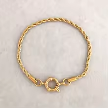 QMHJE Anchor Clasp Bracelet Women Men Stainless Steel Twist Rope Chain Sailor Wheel Geometric Link Basic DIY Gold Silver Color